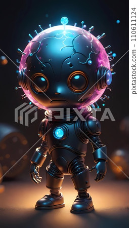 Antimatter robot 3d character design concept illustration Antimatter robot 3d character design concept illustration 110611124