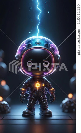 Antimatter robot 3d character design concept illustration 110611130