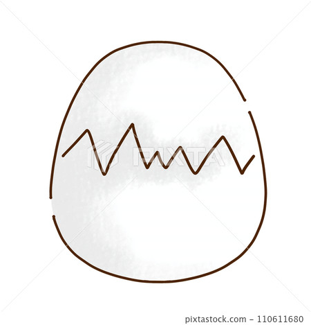 Loose simple cracked egg single item color analog style Loose simple cracked egg single item color analog style 110611680