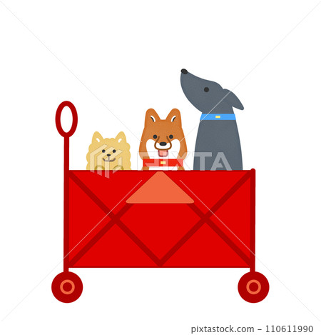 一隻狗騎著車的插圖 一隻狗騎著車的插圖 110611990