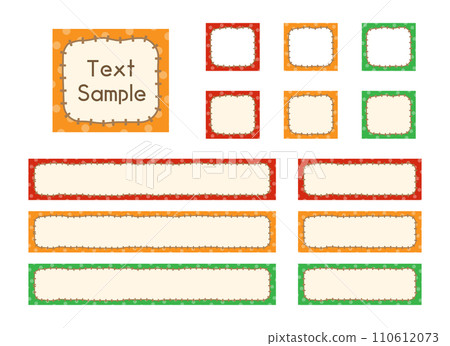 自然可愛字幕底座擦拭框，帶有縫線和圓點（3色套裝） 110612073