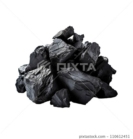 Coal pile isolated in white background Coal pile isolated in white background 110612451