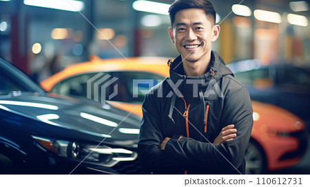 微笑的男人站在汽車旁邊,男人微笑著,旁邊是汽車 AI 生成的圖像 微笑的男人站在汽車旁邊,男人微笑著,旁邊是汽車 AI 生成的圖像 110612731