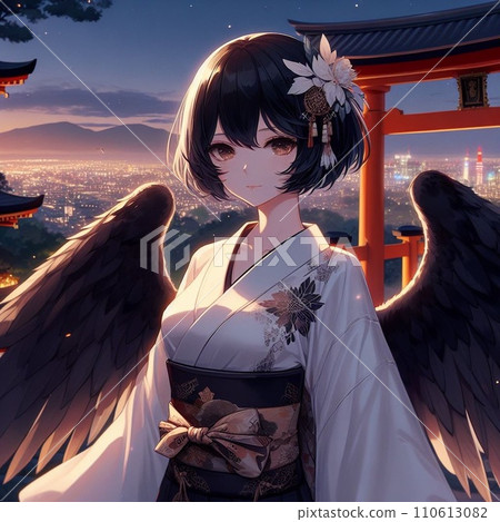 Mysterious woman with crow wings Mysterious woman with crow wings 110613082