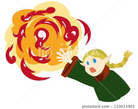 Elf who casts fire magic Elf who casts fire magic 110613902