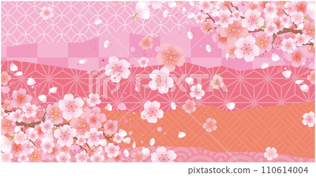 Spring cherry blossom Japanese style frame background 110614004
