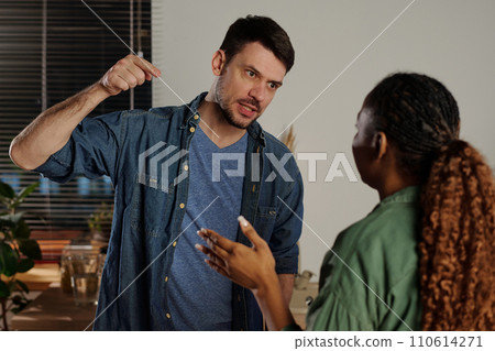 Aggressive man screaming at his wife Aggressive man screaming at his wife 110614271