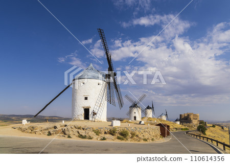 Windmills in Consuegra, Toledo, Castilla La Mancha, Spain 110614356