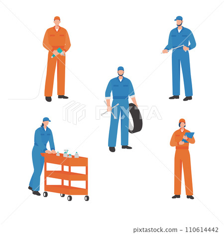 Mechanic illustration Flat vector material Mechanic illustration Flat vector material 110614442