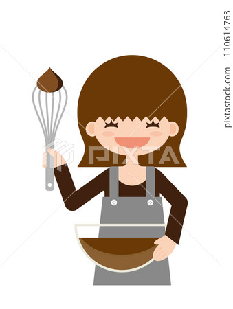 一個女人正在享受製作糖果的樂趣 110614763