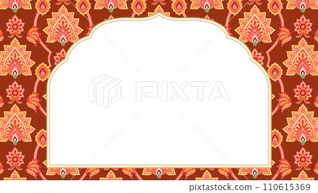 Indian style pattern frame (landscape 16:9) Indian style pattern frame (landscape 16:9) 110615369