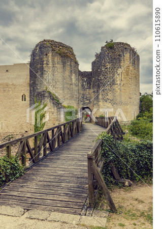 Chateau de Gencay ruins (Du Guesclin), department Vienne, Aquitaine, France 110615890