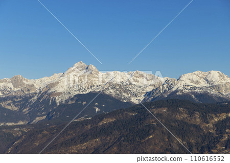 Winter landscape with Triglav peak, Triglavski national park, Slovenia Winter landscape with Triglav peak, Triglavski national park, Slovenia 110616552