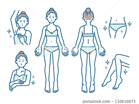 Woman's whole body hair removal illustration 110616673