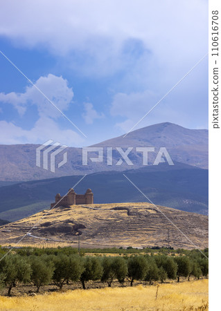 La Calahorra castle with Sierra Nevada, Andalusia, Spain 110616708