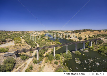 Guadiana Railway Bridge near Beja, Moura Branch, National Route 260, Alentejo, Portugal 110616711