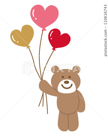 Illustration of a bear with a balloon Illustration of a bear with a balloon 110616743