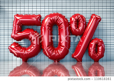 [AI generated image/AI illustration] Red letters with red numbers [50% OFF] 110618161