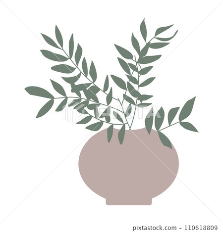 Urban pottery plant, Boho style plant. Pastel color Vector Floral illustration isolated on white. Hand drawn Flat or Cartoon Botany design element for Postcard, Poster, Banner. Trendy graphic art. Urban pottery plant, Boho style plant. Pastel color Vector Floral illustration isolated on white. Hand drawn Flat or Cartoon Botany design element for Postcard, Poster, Banner. Trendy graphic art. 110618809