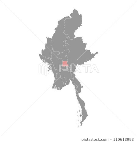 Naypyidaw Union Territory map, administrative division of Myanmar. Vector illustration. Naypyidaw Union Territory map, administrative division of Myanmar. Vector illustration. 110618998