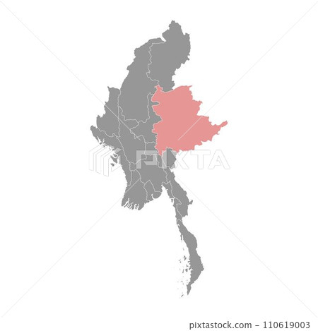 Shan state map, administrative division of Myanmar. Vector illustration. Shan state map, administrative division of Myanmar. Vector illustration. 110619003
