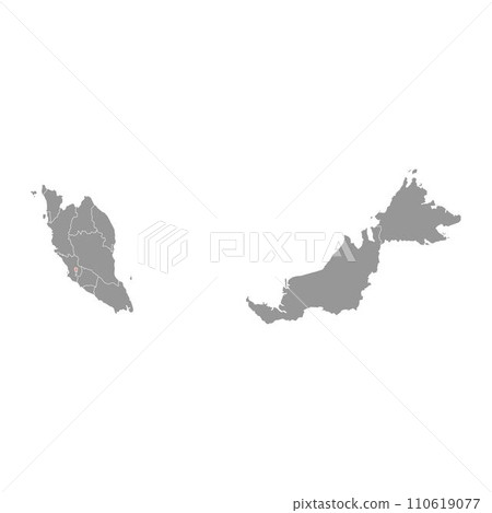 Kuala Lumpur map, administrative division of Malaysia. Vector illustration. 110619077