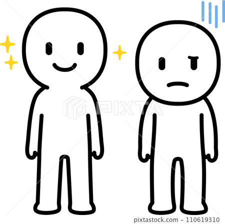 清爽人與黑暗人的變形插畫 清爽人與黑暗人的變形插畫 110619310