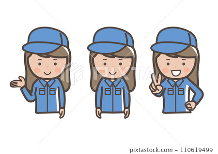 女工和清潔工上半身3個姿勢套裝_Piece_Guidance_Explanation 110619499