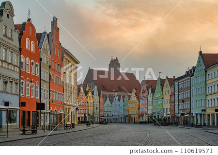Landshut Germany, sunrise city skyline at Old Town Altstadt street Landshut Germany, sunrise city skyline at Old Town Altstadt street 110619571