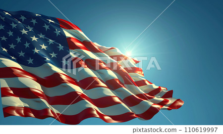 藍天和星和空間旗子 110619997