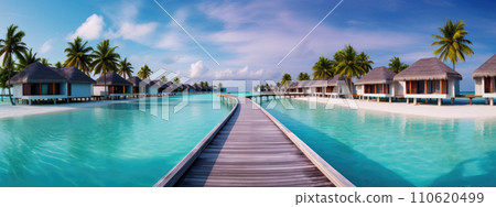 Luxury vacation bungalow on the island in the ocean Luxury vacation bungalow on the island in the ocean 110620499