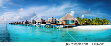 Luxury vacation bungalow on the island in the ocean Luxury vacation bungalow on the island in the ocean 110620500