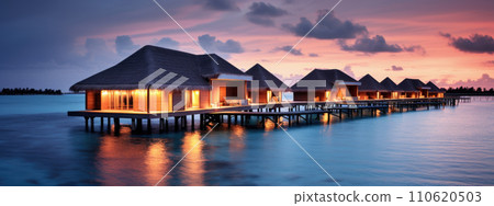 Luxury vacation bungalow on the island in the ocean 110620503