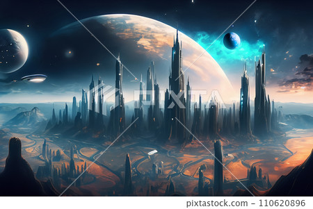 AI生成圖像 太空城 奇幻科幻 好萊塢電影 夢幻白日夢 科學太空 外星人明星 AI生成圖像 太空城 奇幻科幻 好萊塢電影 夢幻白日夢 科學太空 外星人明星 110620896