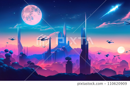 AI generated image Space city Fantasy SF Hollywood movie Fantastic Daydream Science Space Alien Star AI generated image Space city Fantasy SF Hollywood movie Fantastic Daydream Science Space Alien Star 110620909