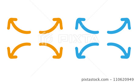 Set of hand drawn bending arrows Set of hand drawn bending arrows 110620949