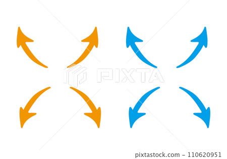 Set of hand drawn bending arrows Set of hand drawn bending arrows 110620951