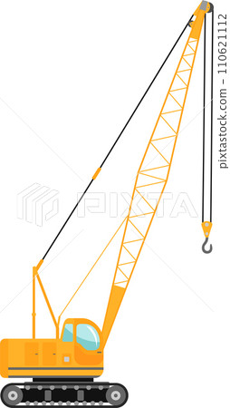 Mobile Crane Icon in Flat Style. Vector Illustration Mobile Crane Icon in Flat Style. Vector Illustration 110621112