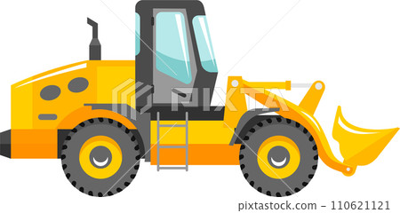 Wheel Loader Icon in Flat Style. Vector Illustration 110621121