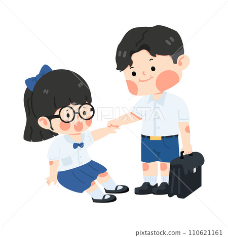 kid helping friend that falling 110621161