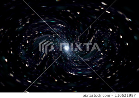 藍色光芒在太空中擴散 110621987