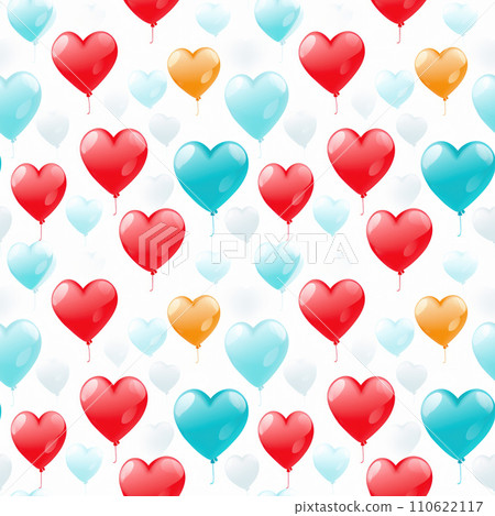 Valentine's day seamless pattern with colorful hearts 110622117