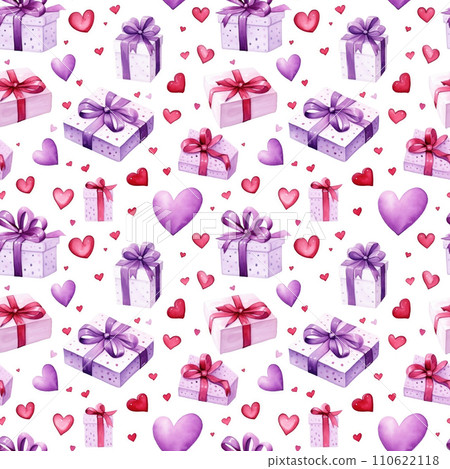 Valentine's day seamless pattern with festive gift boxes Valentine's day seamless pattern with festive gift boxes 110622118