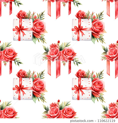 Valentine's day seamless pattern with festive gift boxes Valentine's day seamless pattern with festive gift boxes 110622119