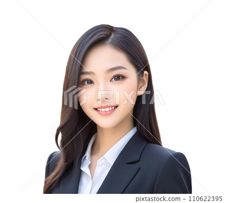 日本女商人面帶微笑,透明背景“人工智慧生成圖像” 日本女商人面帶微笑,透明背景“人工智慧生成圖像” 110622395