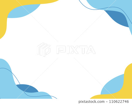 流體形狀框架流體/液體的抽象鬆散框架黃色、藍色、淺藍色、水平、水平拉長材料 流體形狀框架流體/液體的抽象鬆散框架黃色、藍色、淺藍色、水平、水平拉長材料 110622746