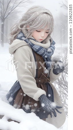 AI插畫雪舞世界的美少女76 110622885