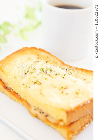 Delicious croque monsieur and coffee morning Delicious croque monsieur and coffee morning 110622973