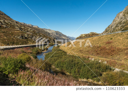Mountain landscape at the Gotthard Pass, Canton of Ticino, Switzerland Mountain landscape at the Gotthard Pass, Canton of Ticino, Switzerland 110623333