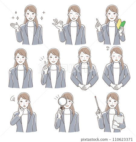 Business woman variation illustration set. 110623371